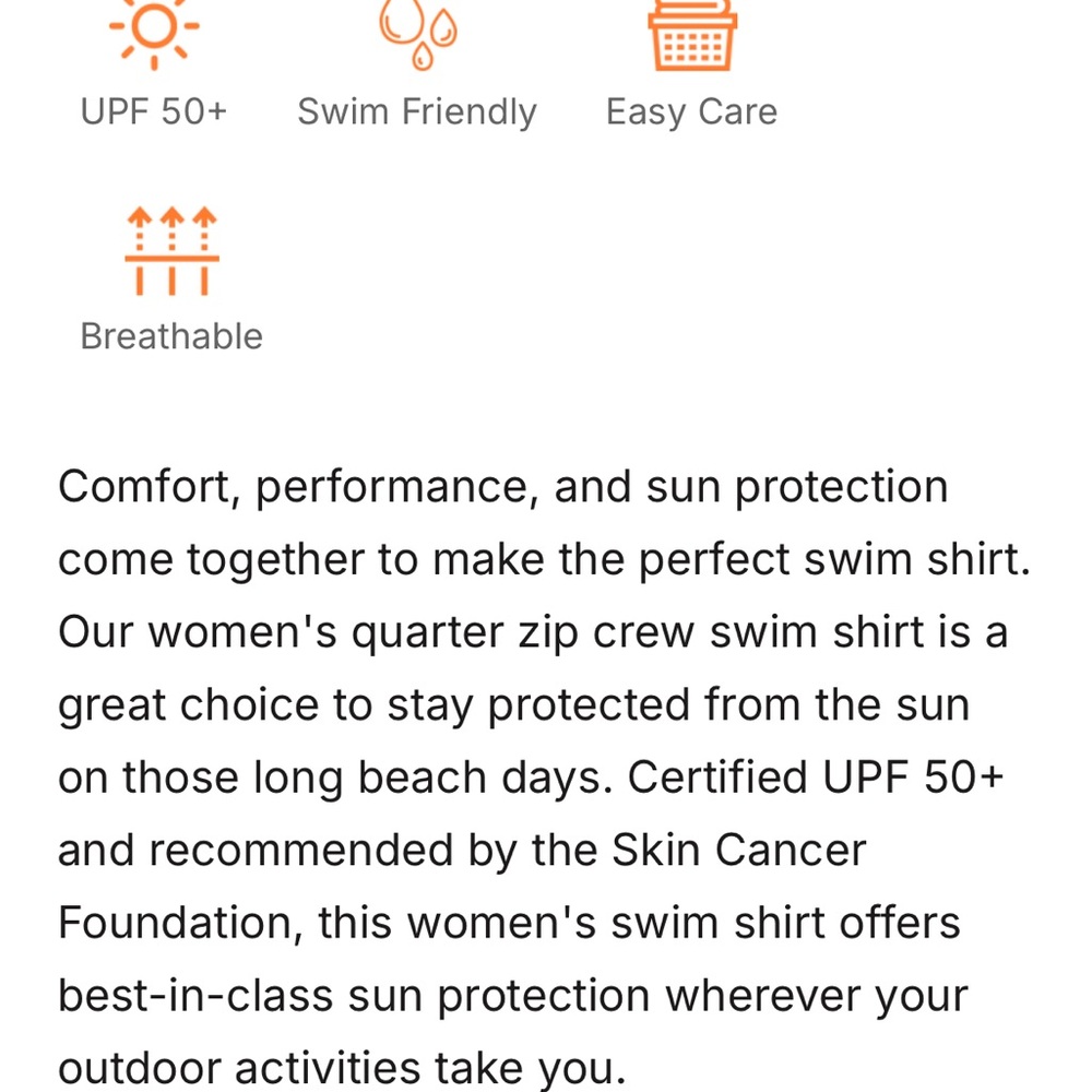 UVSkinz Women’s 1/4 Zip Crew Sun and Swim Shirt. UPF 50+. Swim. Beach - Picture 3 of 12